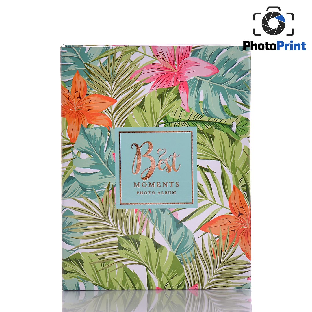 Aлбум делукс 200 снимки "Best moments" - зелени цветя PhotoPrint