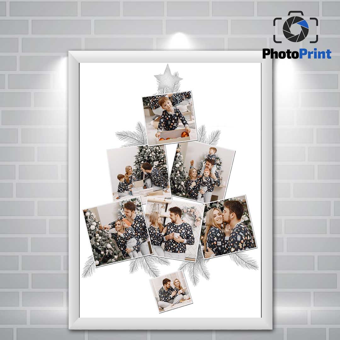 Фотоколаж "Christmas tree" Silver+ Рамка PhotoPrint