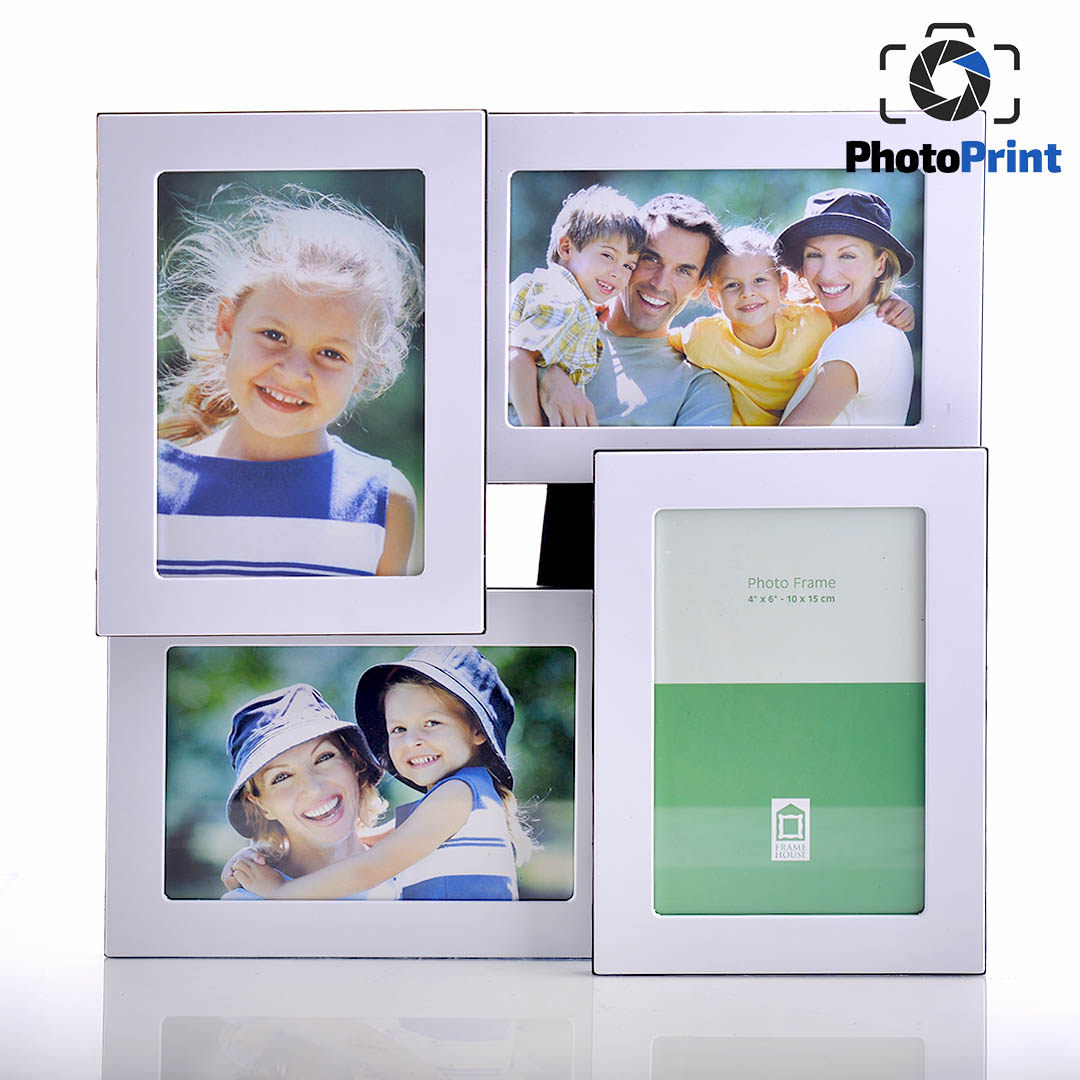 Луксозна рамка колаж за 4 снимки - бяла  PhotoPrint