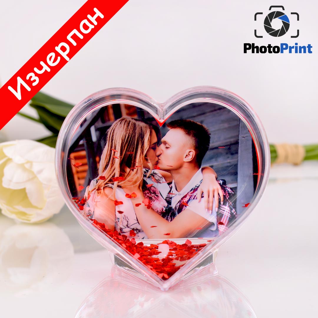 Преспапие "Сърце" със сърца PhotoPrint