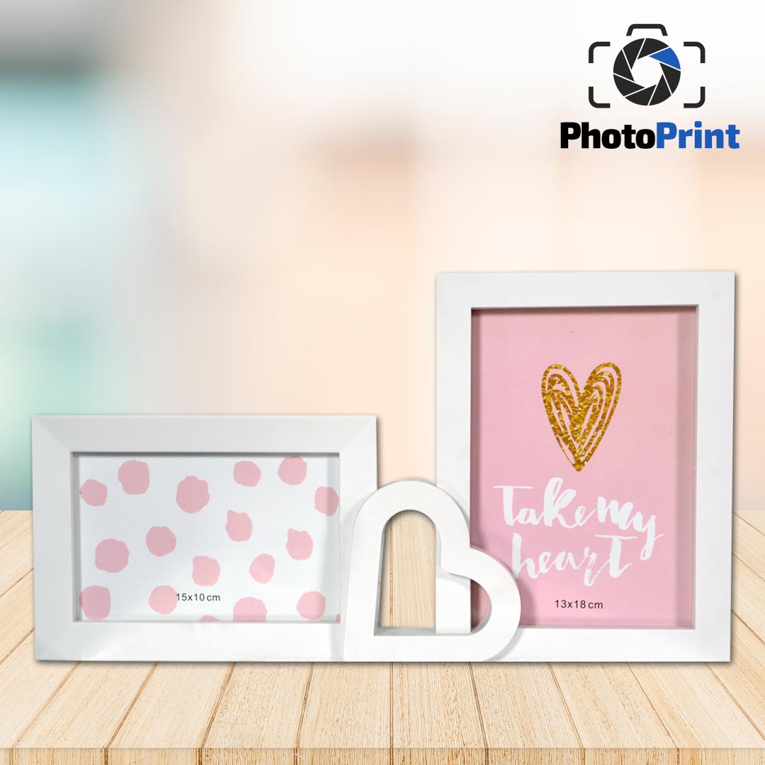 Рамка колаж за 2 снимки бяла PhotoPrint
